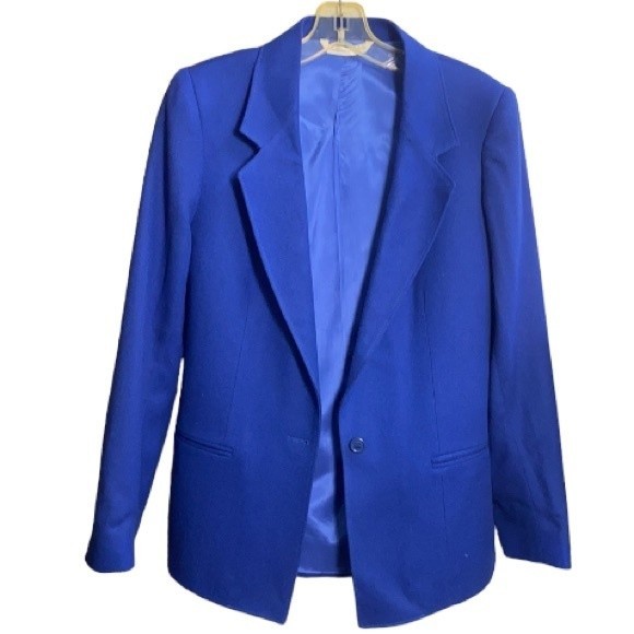 Vintage 90s Field’s Classic Blazer Royal Blue Wool single breasted size 10 - Picture 12 of 12